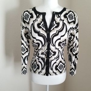 WHBM Mid-Sleeve Button Down Cardigan Sweater